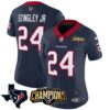 Women’s Houston Texans 2023 AFC South Champions Patch Vapor Jersey – All Stitched – Navy – Derek Stingley Jr.