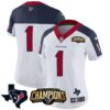 Women’s Houston Texans 2023 AFC South Champions Patch Vapor Jersey – All Stitched – Inverted – #1 Team