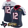 Women’s Houston Texans 2023 AFC South Champions Patch Vapor Jersey – All Stitched – Alternate – Nico Collins