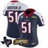 Women’s Houston Texans 2023 AFC South Champions Patch Vapor Jersey – All Stitched – Alternate – Will Anderson Jr.