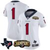 Women’s Houston Texans 2023 AFC South Champions Patch Vapor Jersey – All Stitched – White – #1 Team