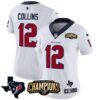 Women’s Houston Texans 2023 AFC South Champions Patch Vapor Jersey – All Stitched – White – Nico Collins