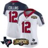 Women’s Houston Texans 2023 AFC South Champions Patch Vapor Jersey – All Stitched – Inverted – Nico Collins
