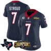 Women’s Houston Texans 2023 AFC South Champions Patch Vapor Jersey – All Stitched – Navy – C.J. Stroud