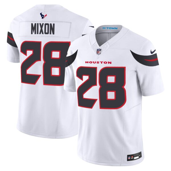 Men’s Houston Texans 2024 Vapor Limited Jersey – All Stitched – White – Joe Mixon