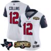 Women’s Houston Texans 2023 AFC South Champions Patch Vapor Jersey – All Stitched – Navy Sleeves – Nico Collins