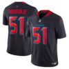 Men’s Houston Texans 2024 Vapor Limited Jersey – All Stitched – Navy Limited – Will Anderson Jr.