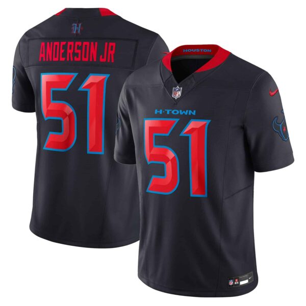 Men’s Houston Texans 2024 Vapor Limited Jersey – All Stitched – Navy Limited – Will Anderson Jr.