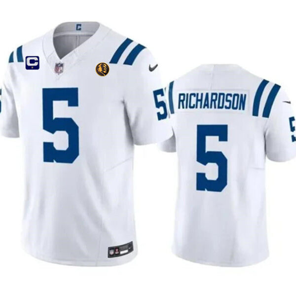 Indianapolis Colts #5 Anthony Richardson White 2023 FUSE 1-Star C Patch And With Jersey