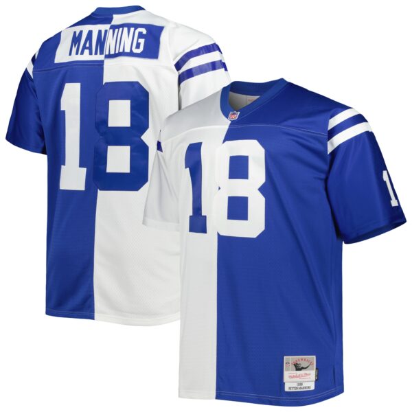 Peyton Manning Indianapolis Colts Mitchell Ness Big Tall Split Legacy Retired Player Replica Jersey White Royal