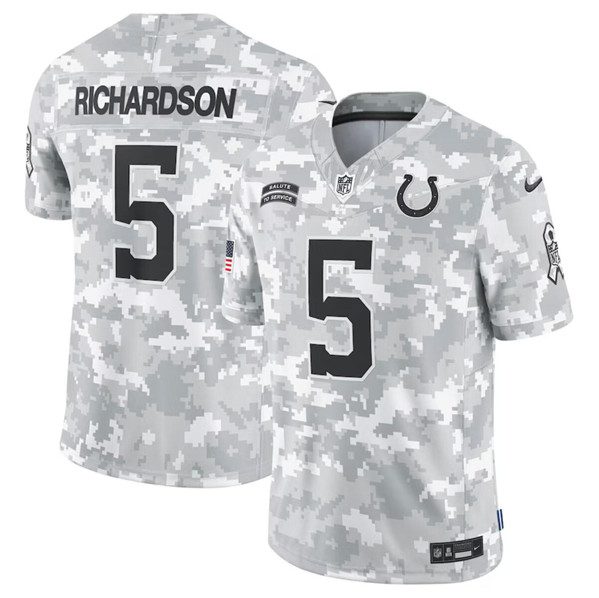 Indianapolis Colts #5 Anthony Richardson Arctic Camo 2024 FUSE Salute To Service Limited Football Stitched Jersey