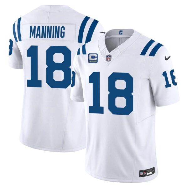 Men’s Colts Vapor Limited Jersey – All Stitched – White – Peyton Manning