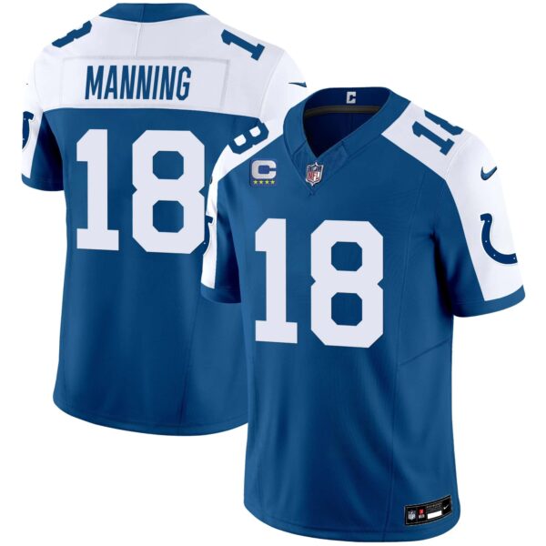 Men’s Colts Vapor Limited Jersey – All Stitched – Royal Alternate – Peyton Manning