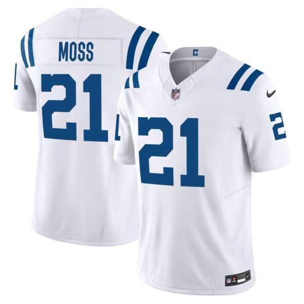 Men’s Colts Vapor Limited Jersey – All Stitched – White – Zack Moss
