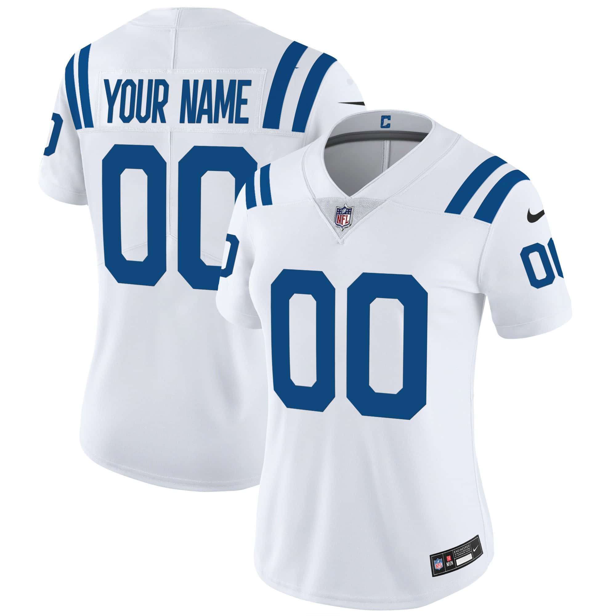 Colts Vapor Limited Custom Jersey – All Stitched – Women – White