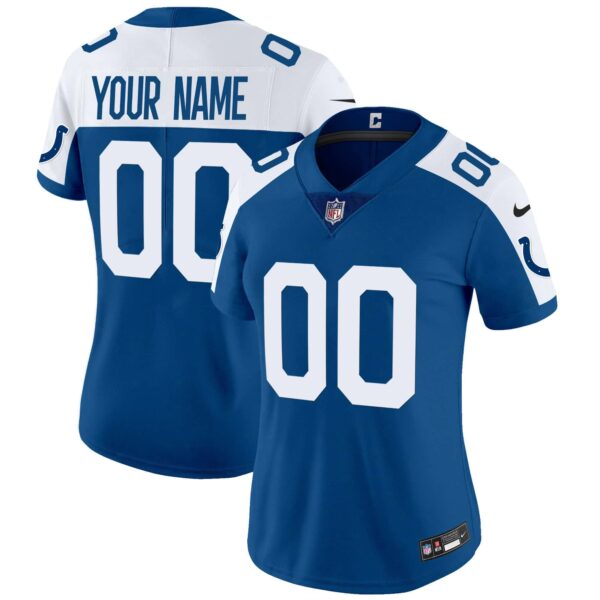 Colts Vapor Limited Custom Jersey – All Stitched – Women – Blue Alternate