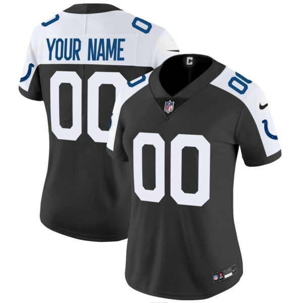 Colts Vapor Limited Custom Jersey – All Stitched – Women – Black Alternate