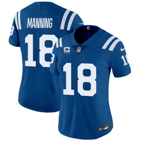 Women’s Colts Vapor Limited Jersey – All Stitched – Royal – Peyton Manning