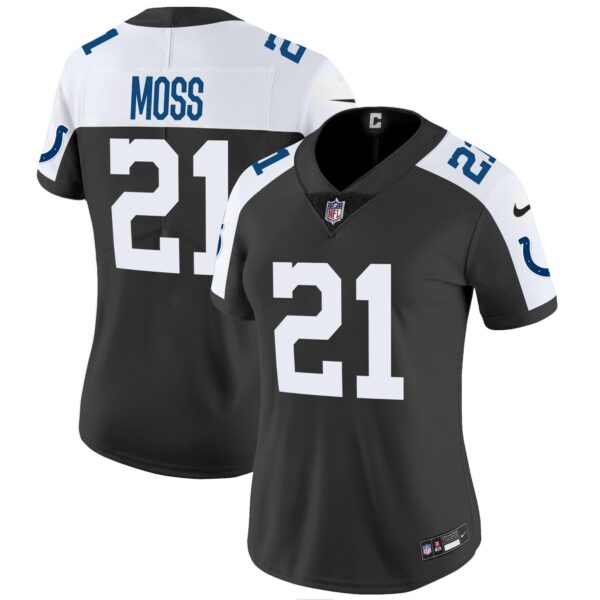 Women’s Colts Vapor Limited Jersey – All Stitched – Black Alternate – Zack Moss