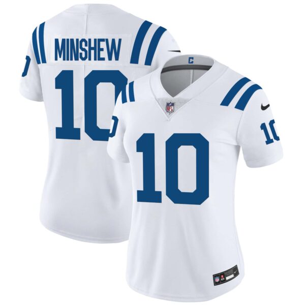 Women’s Colts Vapor Limited Jersey – All Stitched – White – Gardner Minshew