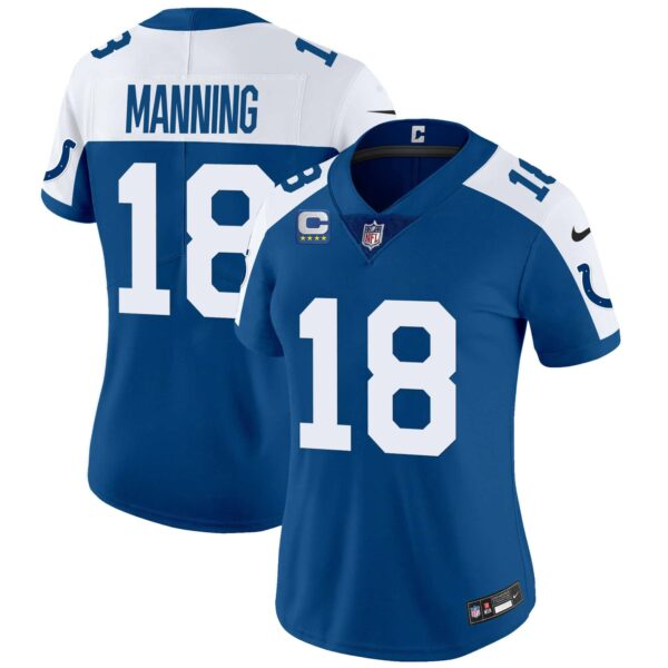 Women’s Colts Vapor Limited Jersey – All Stitched – Royal Alternate – Peyton Manning