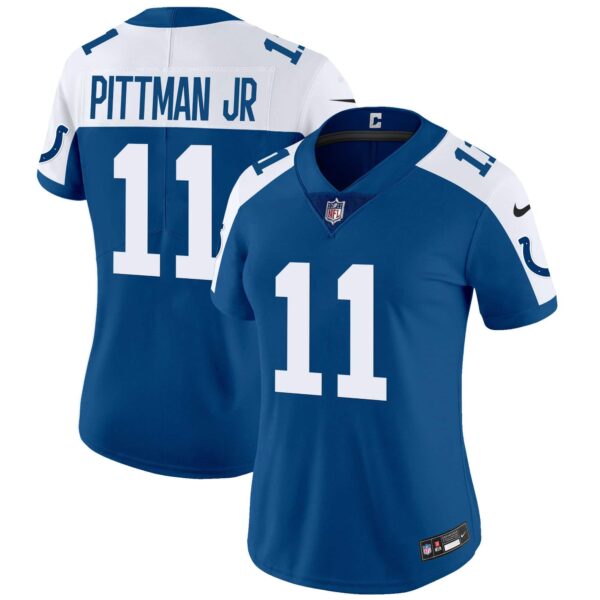 Women’s Colts Vapor Limited Jersey – All Stitched – Royal Alternate – Pittman Jr.