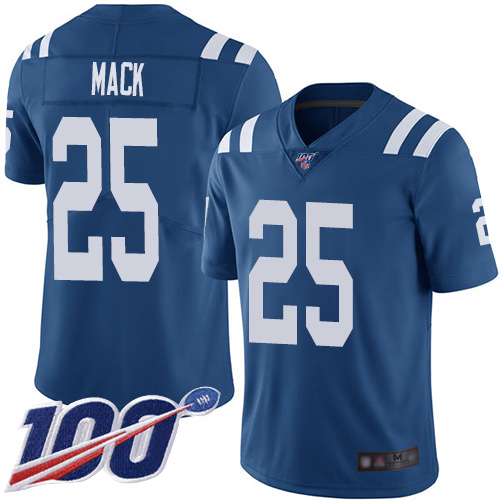 Nike Colts #25 Marlon Mack Royal Blue Team Color Men’s Stitched NFL 100th Season Vapor Limited Jersey