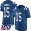 Nike Colts #15 Parris Campbell Royal Blue Team Color Men’s Stitched NFL 100th Season Vapor Limited Jersey