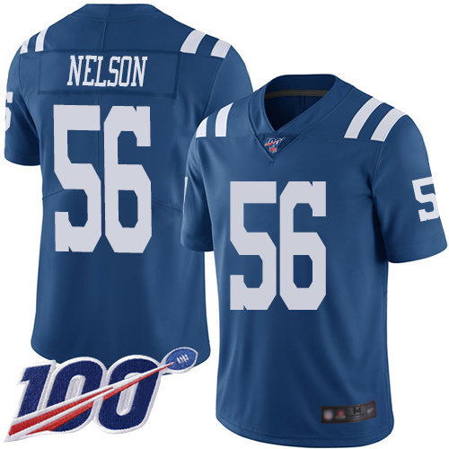Nike Colts #56 Quenton Nelson Royal Blue Men’s Stitched NFL Limited Rush 100th Season Jersey