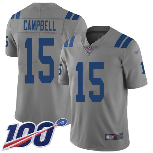 Nike Colts #15 Parris Campbell Gray Men’s Stitched NFL Limited Inverted Legend 100th Season Jersey