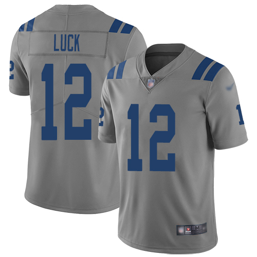 Nike Colts #12 Andrew Luck Gray Men’s Stitched NFL Limited Inverted Legend Jersey