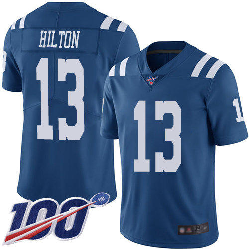 Nike Colts #13 T.Y. Hilton Royal Blue Team Color Men’s Stitched NFL 100th Season Vapor Limited Jersey