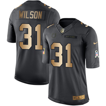Nike Indianapolis Colts #31 Quincy Wilson Black Men’s Stitched NFL Limited Gold Salute To Service Jersey