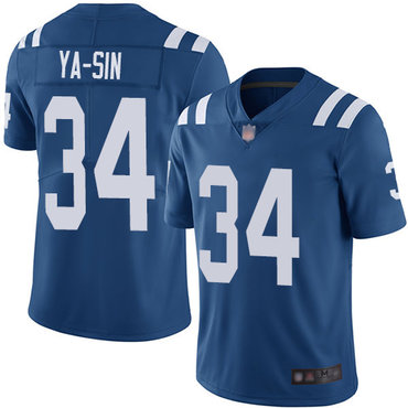 Colts #34 Rock Ya-Sin Royal Blue Team Color Men’s Stitched Football Vapor Untouchable Limited Jersey
