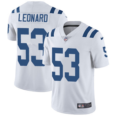 Nike Indianapolis Colts #53 Darius Leonard White Men’s Stitched NFL Vapor Untouchable Limited Jersey