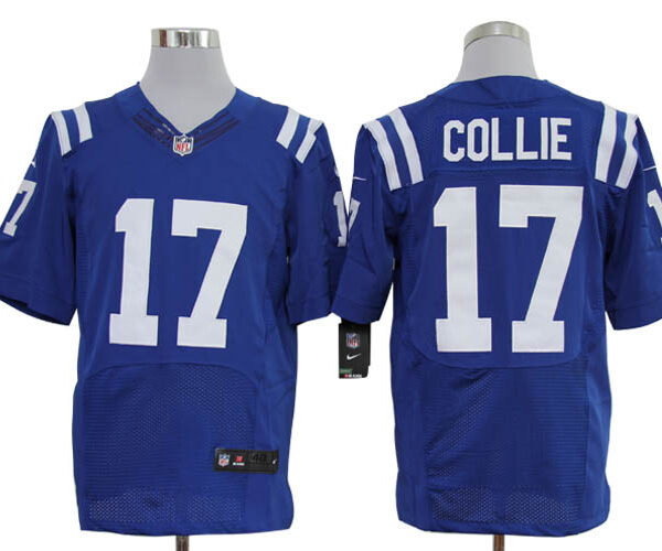 Size 60 4XL-Austin Collie Indianapolis Colts #17 Blue Stitched Nike Elite NFL Jerseys