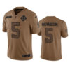 Men’s Indianapolis Colts #5 Anthony Richardson 2023 Brown Salute To Sertvice Limited Football Stitched Jersey