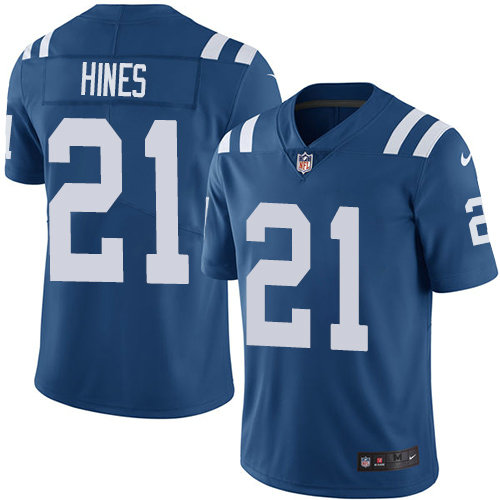 Nike Colts #21 Nyheim Hines Royal Blue Team Color Men’s Stitched NFL Vapor Untouchable Limited Jersey