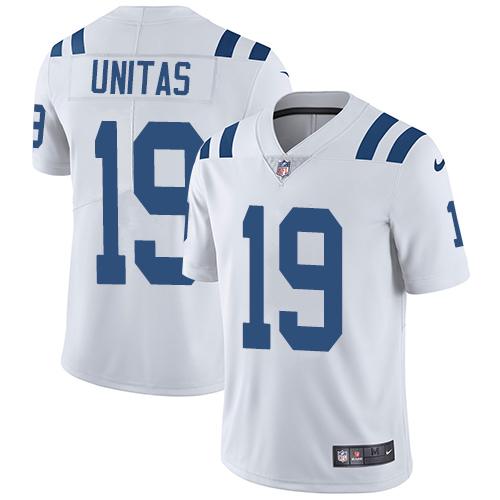 Nike Indianapolis Colts #19 Johnny Unitas White Men’s Stitched NFL Vapor Untouchable Limited Jersey