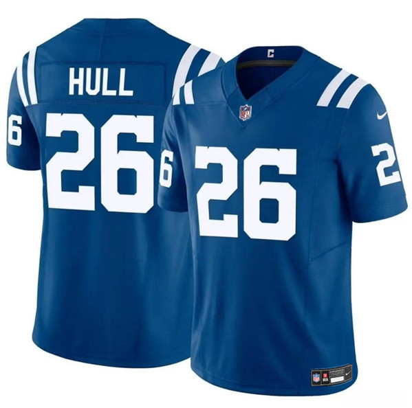 Men’s Indianapolis Colts #26 Evan Hull Blue 2024 F.U.S.E. Vapor Limited Football Stitched Jersey