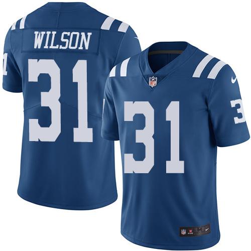 Nike Indianapolis Colts #31 Quincy Wilson Royal Blue Men’s Stitched NFL Limited Rush Jersey