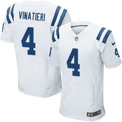 Men’s Indianapolis Colts #4 Adam Vinatieri White Road NFL Nike Elite Jersey