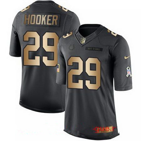 Men’s 2017 NFL Draft Indianapolis Colts #29 Malik Hooker Anthracite Gold 2016 Salute To Service Stitched NFL Nike Limited Jersey