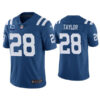 Men’s Indianapolis Colts 2022 #28 Jonathan Taylor Royal With 1-star C Patch Vapor Untouchable Limited Stitched Jersey