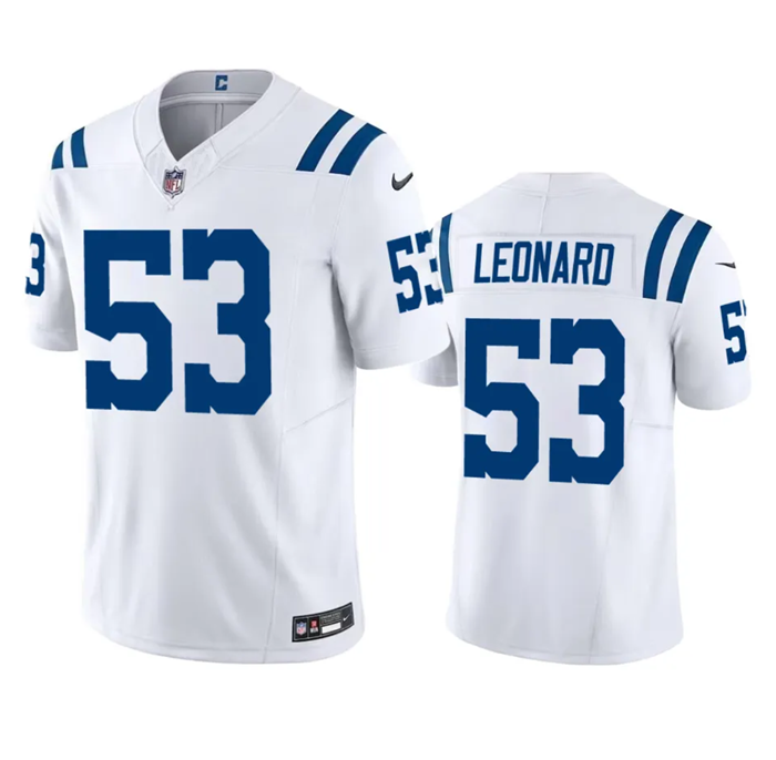 Men’s Indianapolis Colts #53 Shaquille Leonard White 2023 F.U.S.E Vapor Untouchable Stitched Football Jersey