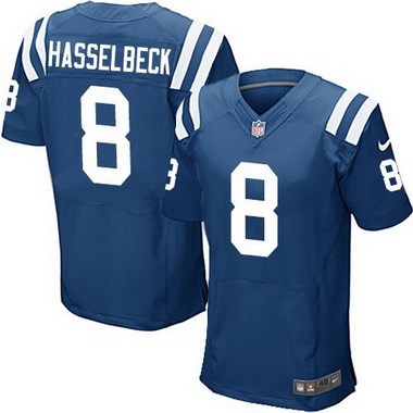 Men’s Indianapolis Colts #8 Matt Hasselbeck Royal Blue Team Color NFL Nike Elite Jersey