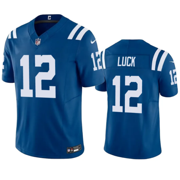 Men’s Indianapolis Colts #12 Andrew Luck Blue 2023 F.U.S.E Vapor Untouchable Stitched Football Jersey