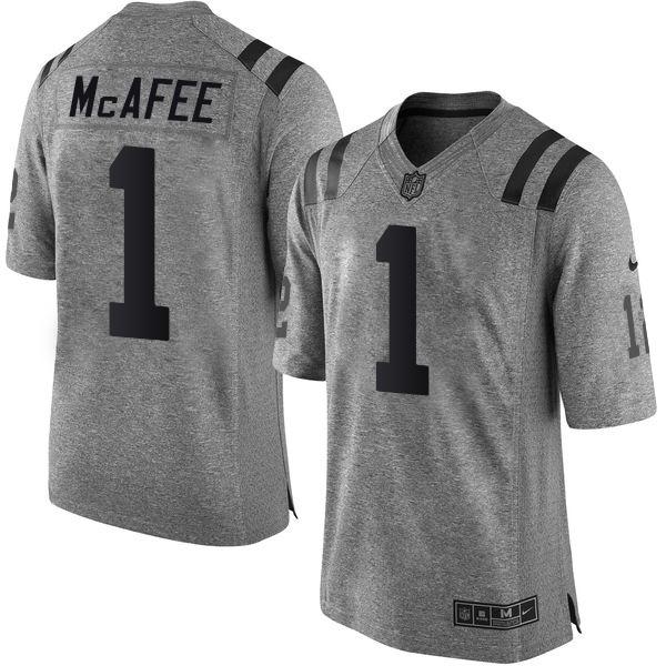 Nike Colts #1 Pat McAfee Gray Men’s Stitched NFL Limited Gridiron Gray Jersey