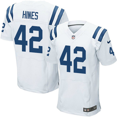 Nike Indianapolis Colts #42 Nyheim Hines White Men’s Stitched NFL Elite Jersey