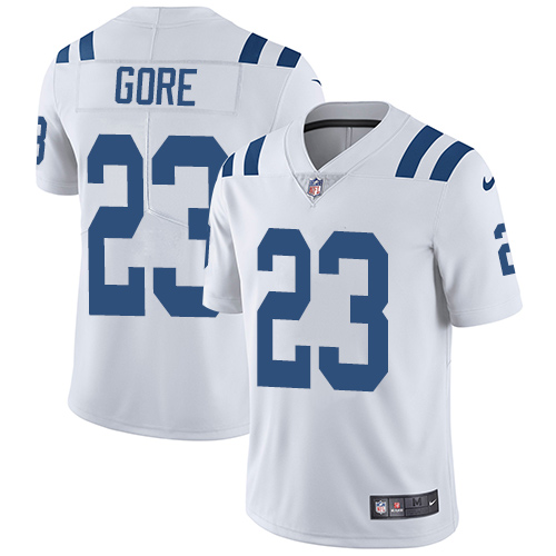 Nike Indianapolis Colts #23 Frank Gore White Men’s Stitched NFL Vapor Untouchable Limited Jersey